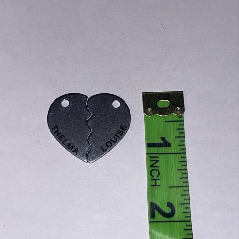 1" Silver Tone Thelma & Louise Split Heart Charm Set Best Friends Crafts